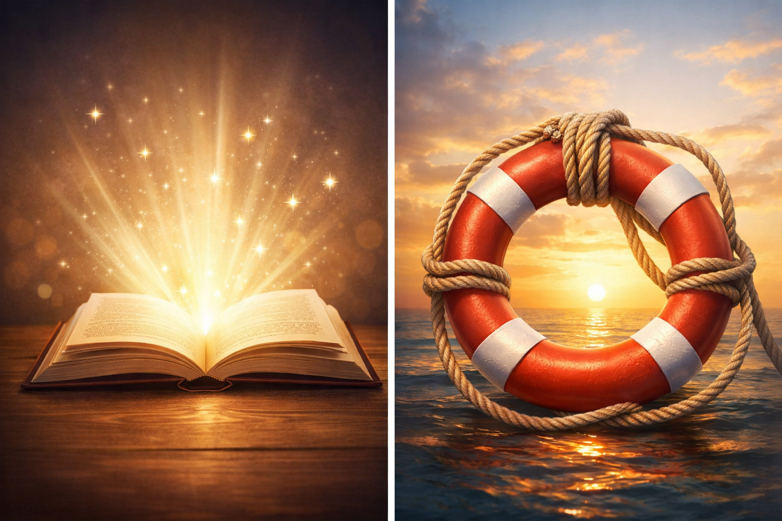 Illustration of a life preserver offering support